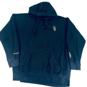 Mitchell & Ness XL Black Hoodie W/Gold Torch & Chain Design Streetwear Heavy
